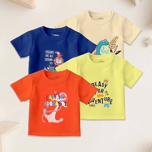 Image of Kidbea Organic Cotton T-Shirts for Boys & Girls Short Sleeve Regular Fit Festive Styles in Vibrant Colors and Patterns for Kids and Toddlers