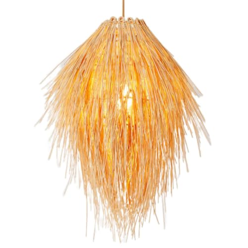 Lustre moderne en rotin pour illuminer vos dîners en salle à manger rustique