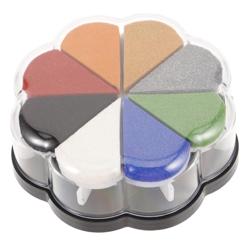 VANZACK カラフル花びら形状インクパッド 洗えるスポンジ素材 軽量コンパクト 多用途スタンプ用 スクラップブックや絵画に