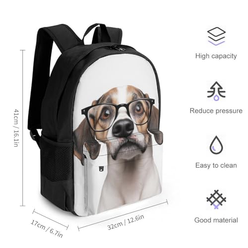 Large Capacity Weimaraner Cute Dog White Backpack, Women Men Portable Daypack for Hiking, Shopping, Fashion Comfy Shoulder Bag with Adjustable Strap2