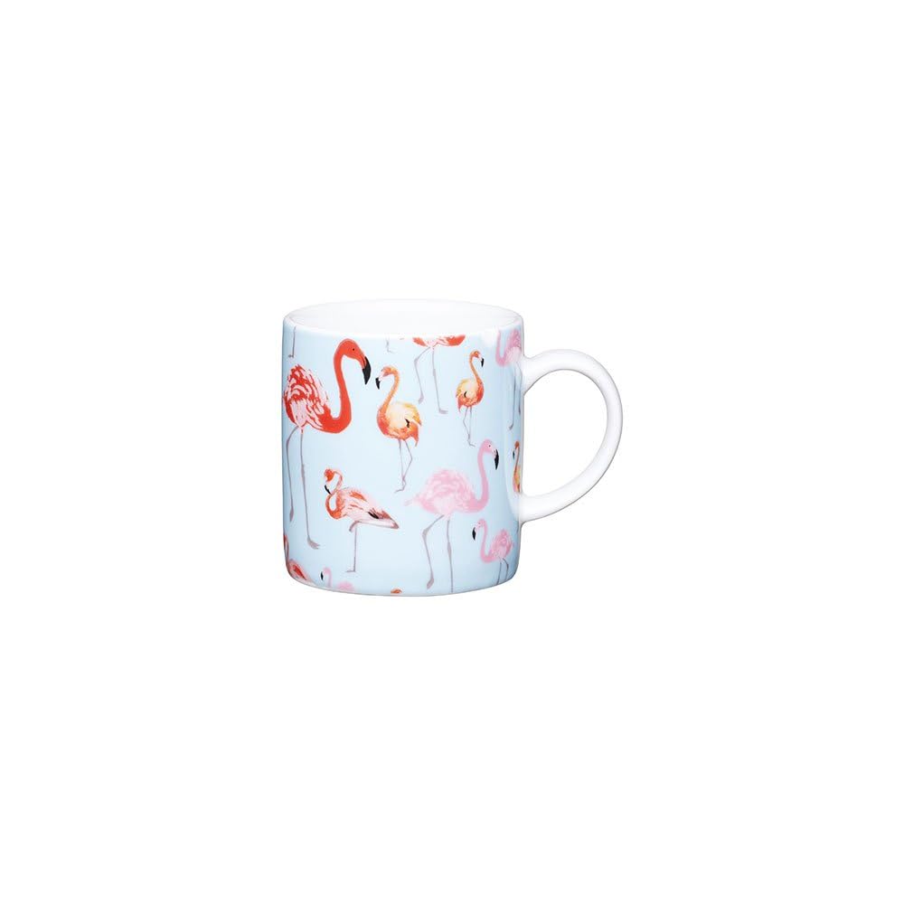KitchenCraft 80 ml Porcelain Flamingo Coffee Mug, Multi-Colour, 8 x 6 cm