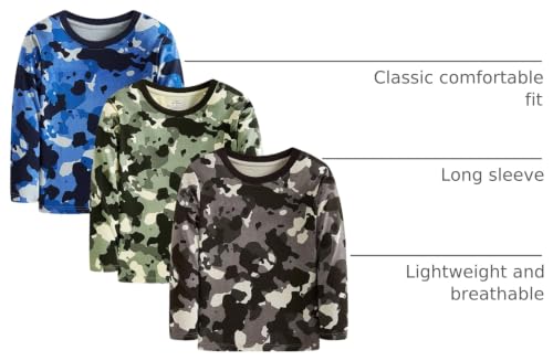 Image of Cadidi Dinos Boys Girls Long Sleeve Shirts Cotton Casual Crewneck Printed Kids T-Shirts