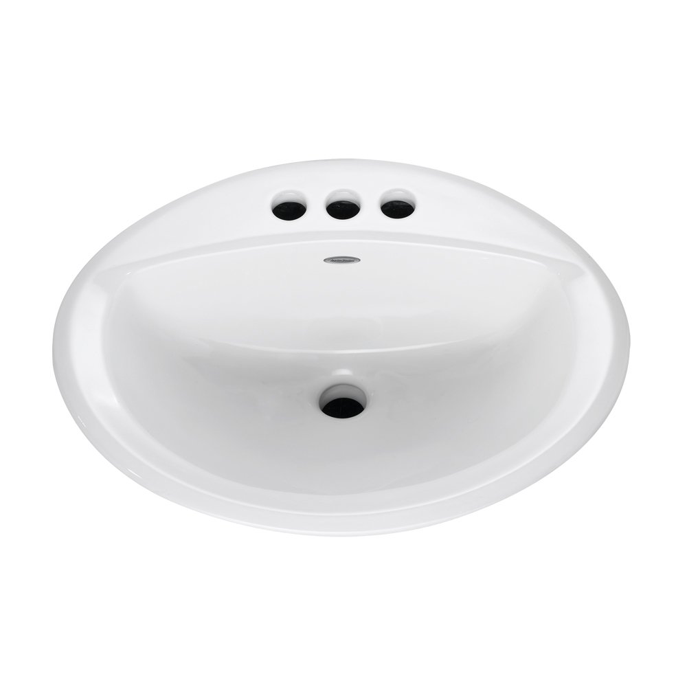 American Standard 0476.928.020 Aqualon Self-Rimming Countertop Lavatory Sink with 4-Inch Less Overflow, White