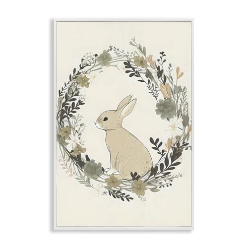 Stupell Industries 'Pastoral Bunny Wreath'�A�z����W�[�N���[�A�[�g�A�z���C�g�A20 x 30�C���`�A�|���₷�����A�č����ACreative Studio��