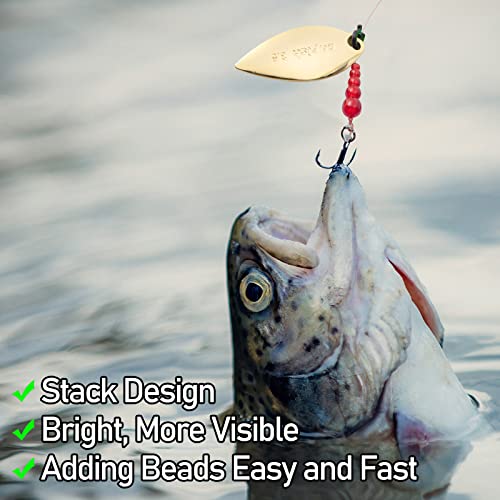 image for Alwonder Stacked Fishing Beads Set, 100PCS Fishing Beads Lures Tackle,