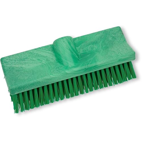 Image of SPARTA 40423EC09 Plastic Floor Scrub Brush, Wall Brush, Equipment Brush With Nonabsorbent Bristles For Industrial Kitchens, Hospitals, Commercial Cleaning, 10 Inches, Green, (Pack of 2)