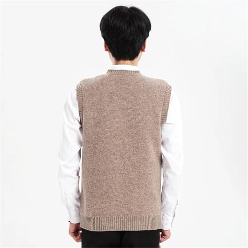 Men Knitwear solid Wool Pullover Thickened Cotton Vest Round Neck Sleeveless Soft Warm Clothing Tops3