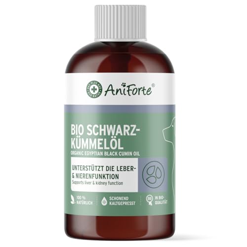 AniForte Bio Ägyptisches Schwarzkümmelöl für Hunde & Pferde 500ml - Kaltgepresstes, natürliches Schwarzkümmel Öl, Barf Zusatz in Premium Qualität, Recyclebare Verpackung