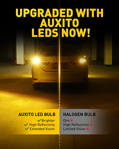 Image of AUXITO 3157 LED Bulb Amber Yellow, Turn Signal Light 3157A 3156 3056 3057 4157 3047 4057 3457 4114 Super Bright for Rear Front Blinker Turn Signal Marker Parking Light, Pack of 2