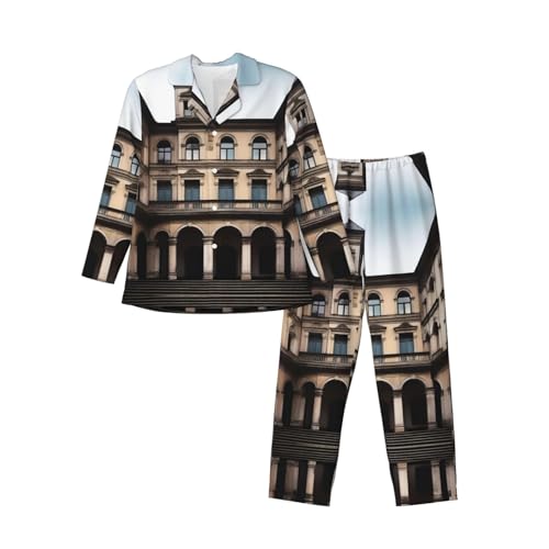 Pyjama homme manches longues vêtements de nuit amples et jogging respirant