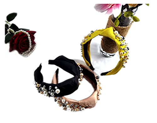 CJMY Fashion Headbands with Knot and Faux Pearl Elastic Hair Hoops classic Accessories for Women and Girls
