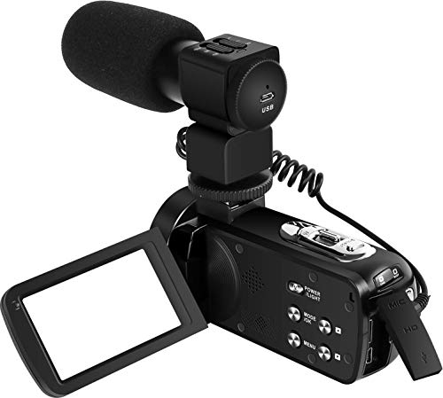 Camcorder Video Camera 4K 30MP Digital Camcorder Camera with Microphone Ultra HD Vlogging Camera with Remote Control Rotatable 3.0 in Touch Screen