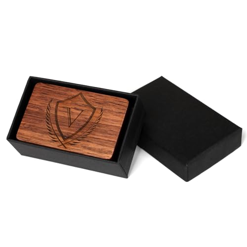 Image of Mens Initial Cufflinks and Tie Clip A-Z Alphabet Letter Black Stainless Cuff Links Tie Bar with Engraved Walnut Wood Box Groom Groomsman Wedding Set