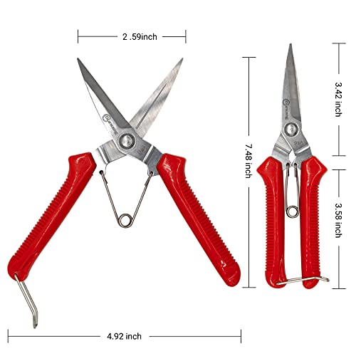 Sanung 910 2 PACK Garden Pruning Shears Multipurpose Flower Stems Branch Fruit Picking Shears Scissors Gardening Hand Pruners with Straight Steel Blades Safety Lock - Image 3