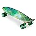 Skateboards - ENKEEO 22 Inches Complete Skateboard Cruiser Plastic Banana Board with Bendable Deck and Smooth PU Casters for Kids Boys Youths Beginners, 220 Ibs.Star