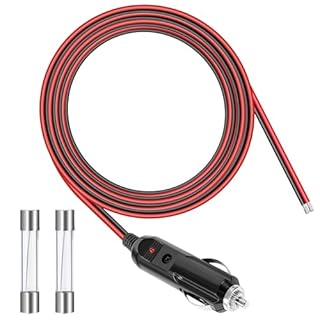 GUNGY Spinotto Accendisigari Auto 12V Presa Accendisigari Cavo Prolunga 2M 14AWG Spina Accendisigari Maschio con Fusibile 15 A per Auto SUV Camper