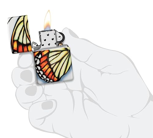 Encendedor Zippo bolsillo diseño mariposa blanco miniatura 6