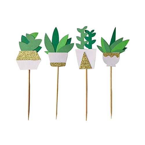 Janou Cactus Cupcake Toppers Fiesta Cake Toppers Picks Succulents Decor For Birthday Wedding Summer Luau Party Favors Pack 12Pcs #TOP8