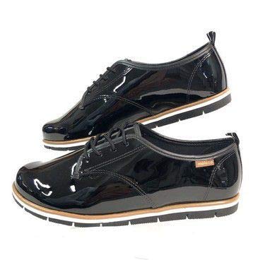 TÊNIS MOLECA VERNIZ PRETO E ROSA FEMININO