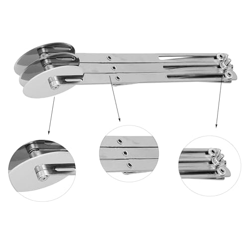 Miniatura 3 de Eruceky Cortador De Masa Ajustable, Ruedas Cortador Masa, Cortador De Pastelería Preciso, Cortador De Pastelería, 3 Ruedas De Corte, Para Hornear, Pastelería, Pan Plateado