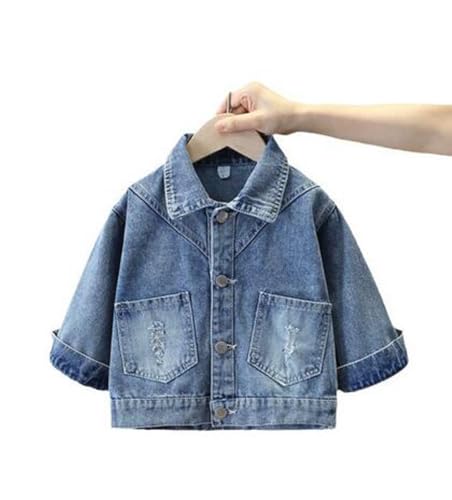 Kids Girls Cute Butterfly Embroidery Ripped Denim Jacket Coat Casual Outerwear Bow Lace Button Down Jean Jakcets4
