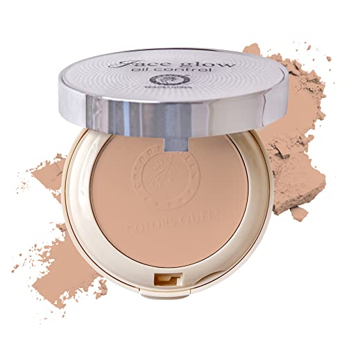 Image of Colors Queen Oil Control Compact Powder | Lightweight Face Compact for Women with SPF-15 to Protect Skin from UV Rays | Pore Minimizing, Easily Blends Pressed Powder for All Skin Types (04 - Natural Tan, 20g)