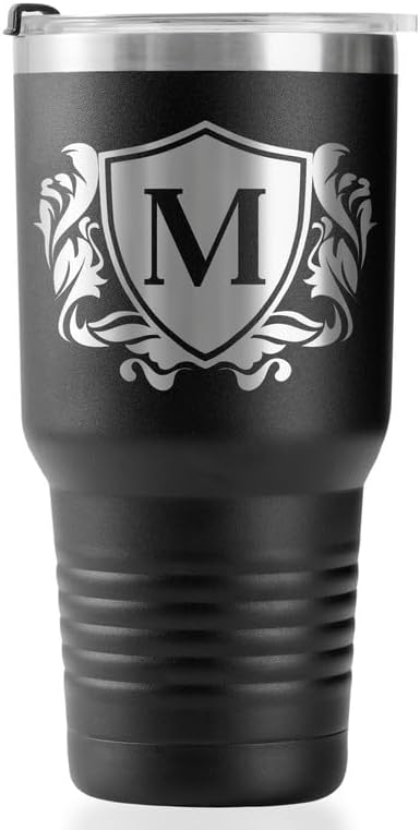 Onebttl Personalized Gifts for Men with Initials, Monogrammed Travel Tumbler for Him, Custom Coffee Cups, Unique Birthday Christmas Gifts for Men who Have Everything, Black, 30oz, M - Image 4