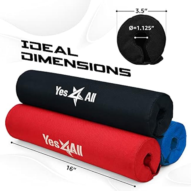 Yes4All Barbell Thick Foam Nylon Pad, Neck Shoulder Protective Pad For Lunges, Squats And Hip Thrust Fit Standard Olympic Bar