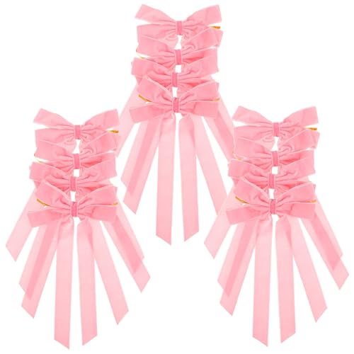 Lazos de Terciopelo Rosa Housoutil x12 para Árbol de Navidad 2