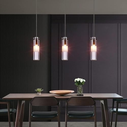 Mini chandelier cylindre crystal suspension cuivre E14 chambre - 5