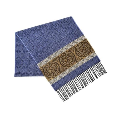 Ladies Celtic Scarf With Fringe, 45% wool and 55% chenille, Made in Scotland3