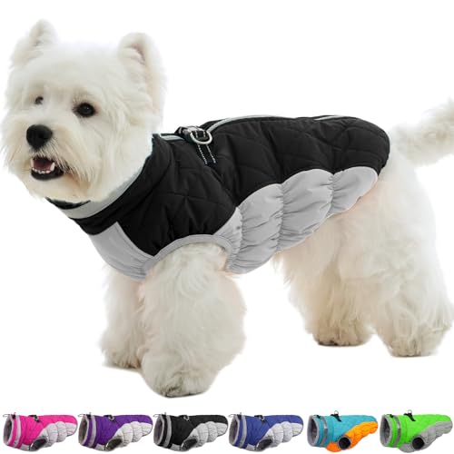Image of Dog Jackets for Small Dogs, Warm Dog Winter Coat with Harness, S