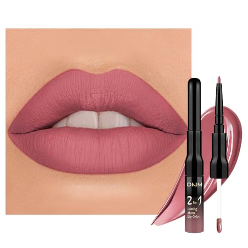 Image of evpct 1Pcs Mauve Pink Matte Lip Liner Stain Liquid Lipstick Makeup Set for Women, Lip Stick Liner Combo Long Lasting Waterproof Lipsticks labiales matte mate larga duracion Long Wear 24 hour Lipstick