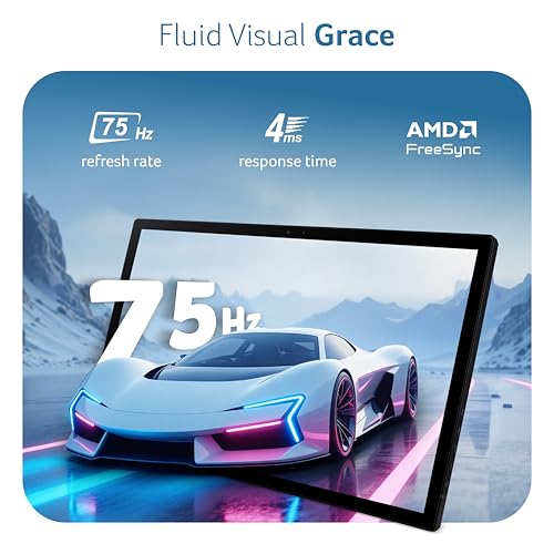 Image of Acer UT242Y 23.8 Inch Touch Screen Monitor | Full HD IPS | 10-Point Multi-Touch | Built-in HD Webcam & Mic | 7H Scratch-Resistant Glass | 75Hz AMD FreeSync | HDMI, DP, USB HUB | Speakers | Black