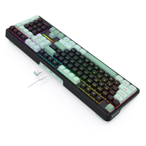 Image of Redragon K745 PRO Wireless Gasket RGB Gaming Keyboard, 108 Keys Mechanical Keyboard w /Extra 4 Hotkeys, Hot-Swap Socket, 5-Layer Noise Dampening, See-Through Round PBT Keycaps, Creamy Linear Switch