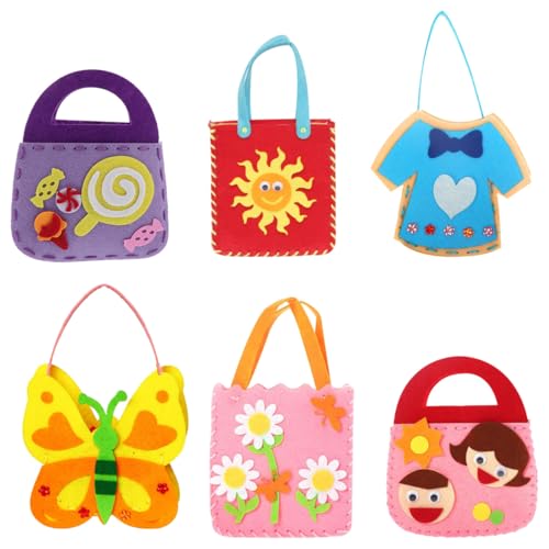 Kisangel DIY Tote Bag Making Kit for Kids Non-Woven Handbag