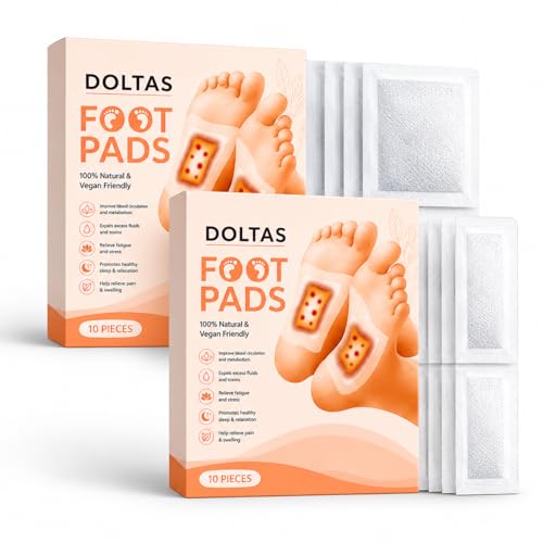 Image of DOLTAS Herbal And Gentle Ingredient Detox Foot Pads, Natural (Pack of 2) - Bamboo Vinegar Foot Patch for Sleep Support, Foot Comfort, Relaxation & Overnight Wellness | Acupoint Micro-Massage Technology | Natural Herbal Detox Foot Pads for Daily Foot Care