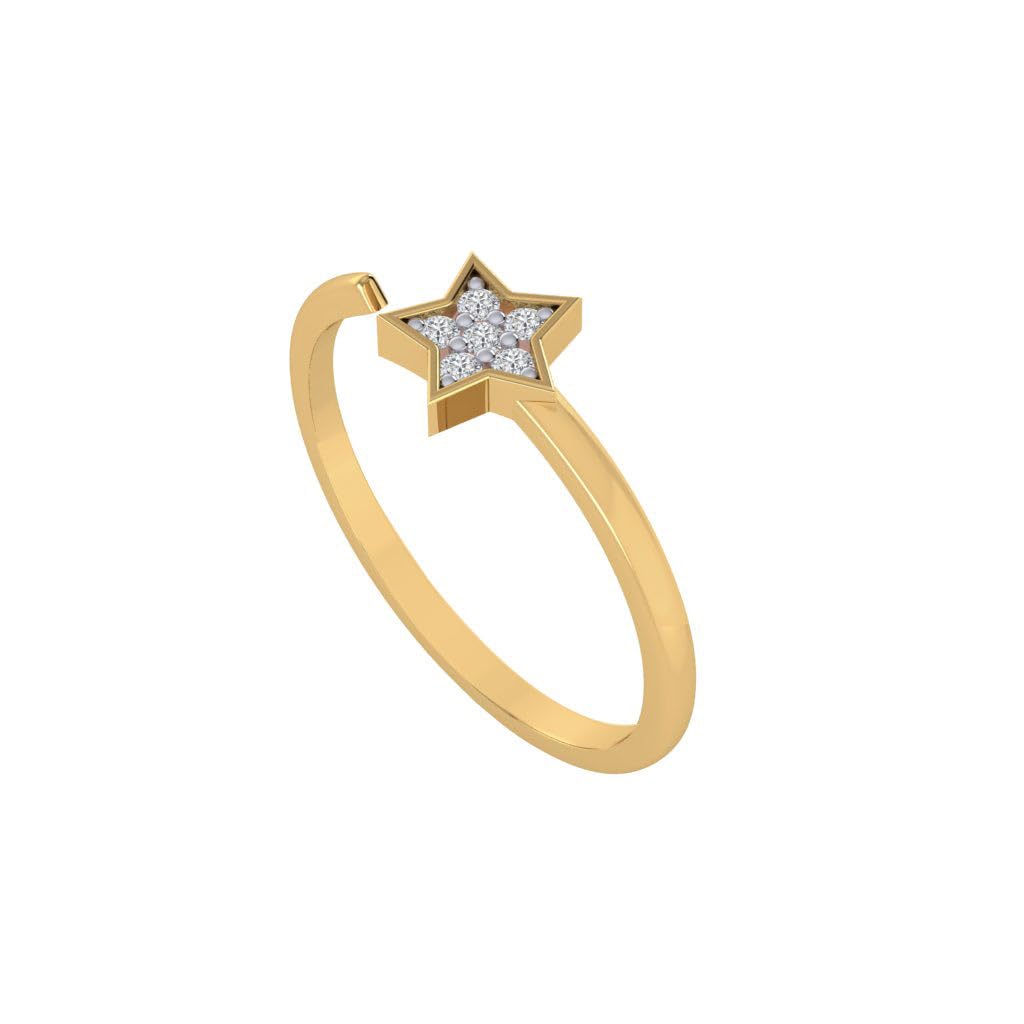 Pure 925 Sterling Silver Star Ring | Gold, Rhodium, Rose Gold Plating Options | Cubic Zirconia American Diamond Ring for Women and Girls | Model RS01496-image-34