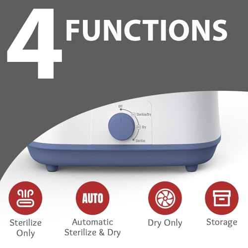 Image of HealthSense Sterilizer & Dryer for feeding bottles | Baby bottle & Accessories sterilizer machine | 8 Bottles Capacity, Food Grade Material, Auto Shut OFF with 1 Year Warranty - BS 10