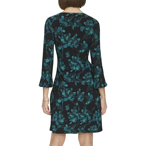 Tommy Hilfiger Women's 3/4 Sleeve Pleated Cuffs Shift Dress4