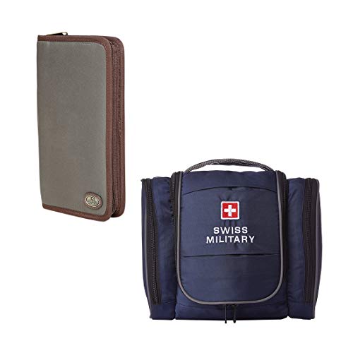 Image of SWISS MILITARY Travel Organizer Wallet with Multiple Pockets for Passports, Passport & Card Organizer, 1680D Nylon, Durable, Stylish, Secure Cash, Cards, SIM & Coins, Travel Essentials, Unisex