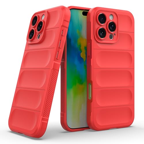 Image of amazon basics Back Case Cover for iPhone 16 Pro Max | Compatible for iPhone 16 Pro Max Back Cover | Liquid Silicon Magic Case with Camera Protection | Red