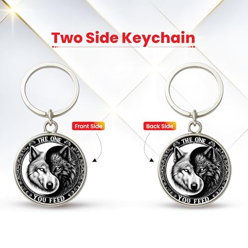 Image of MG | Protective Evil Eye /Spiritual Symbols /Om /Motivational Keychains | Double-Sided Metal Key Ring | Good Luck and devine Charm for Car, Bike, Home & Office