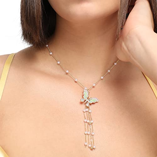 Image of SOHI Contemporary Necklace for Women and Girls, Necklace with Chain detailing for women, Statement jewellery, Fashion Jewellery for women, Imitation, ladies