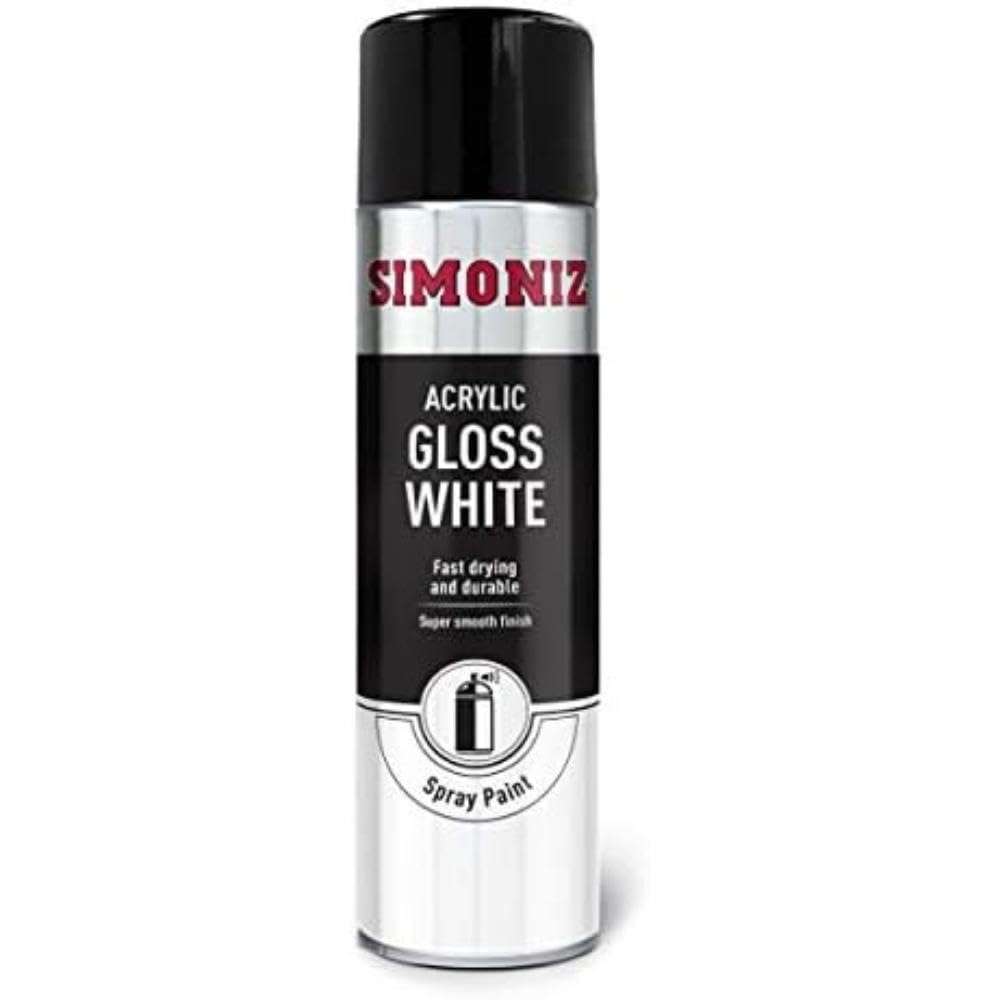 SIMP18D Gloss White 500ml x4 Aerosol Automotive Car Paint Spray Can By Simoniz