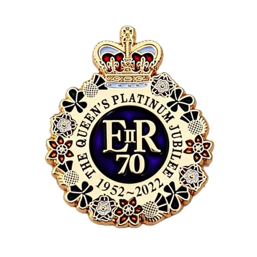 Image of 70th Queens Platinum Jubilee Enamel Pin Badge Brooch Gift Souvenirs ELIZABETH II Colorful Design Memorabilia (1)
