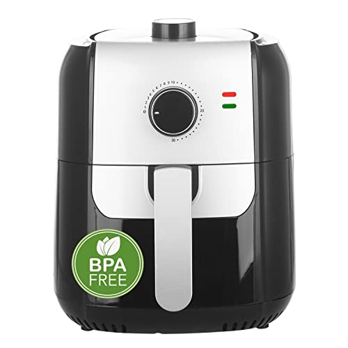 Emerio AF-123543 SmartFryer, AirFryer, Heißluftfritteuse, Frittieren mit heißer Luft-ohne zusätzliches Öl [], 5.5 Liter Volumen, 1400 Watt, Schwarz