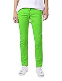 JD Apparel Men's Skinny Fit Jeans Neon Green 28x30