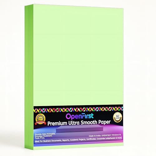 Image of A4 Premium Mint Green Paper - 80 GSM Ultra Smooth Finish | Double Side Printable Colored Sheets For Invoicing, Office, Craft, Letterhead & Projects | Pack of 100 Sheets (Mint Green)