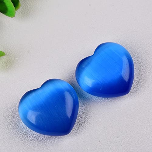 XHAAWH Mode Cristal Coloré Coeur Shape Cat's Eye Minéral Love Gems Santé Energie Guérison Pierre Pierre Décoration Collection Cadeau Cristal décoratif Cover